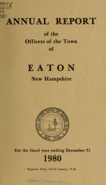 Annual report of the Town of Eaton, New Hampshire 1980_cover