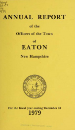 Annual report of the Town of Eaton, New Hampshire 1979_cover