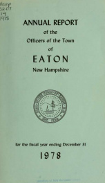 Annual report of the Town of Eaton, New Hampshire 1978_cover