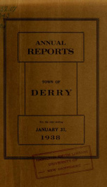 Annual reports of the Town of Derry, New Hampshire 1938_cover