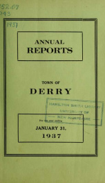 Annual reports of the Town of Derry, New Hampshire 1937_cover