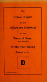 Annual reports of the Town of Derry, New Hampshire 1935_cover