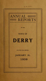 Annual reports of the Town of Derry, New Hampshire 1930_cover