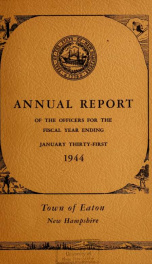 Annual report of the Town of Eaton, New Hampshire 1944_cover