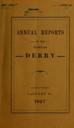 Annual reports of the Town of Derry, New Hampshire 1927_cover