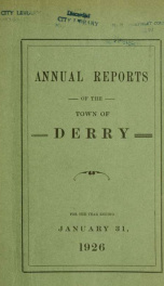 Annual reports of the Town of Derry, New Hampshire 1926_cover