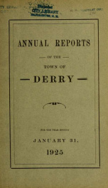 Annual reports of the Town of Derry, New Hampshire 1925_cover