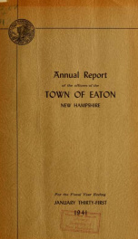 Annual report of the Town of Eaton, New Hampshire 1941_cover