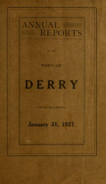 Annual reports of the Town of Derry, New Hampshire 1921_cover