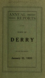 Annual reports of the Town of Derry, New Hampshire 1920_cover