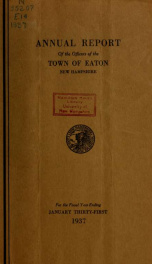 Annual report of the Town of Eaton, New Hampshire 1937_cover