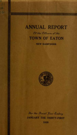 Annual report of the Town of Eaton, New Hampshire 1936_cover