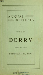 Annual reports of the Town of Derry, New Hampshire 1910_cover