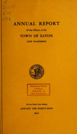 Annual report of the Town of Eaton, New Hampshire 1934_cover