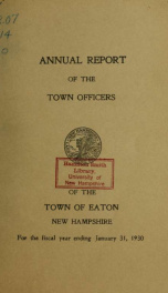 Annual report of the Town of Eaton, New Hampshire 1930_cover