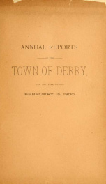 Annual reports of the Town of Derry, New Hampshire 1900_cover