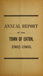 Annual report of the Town of Eaton, New Hampshire 1903_cover