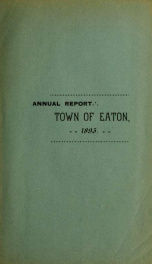 Annual report of the Town of Eaton, New Hampshire 1895_cover