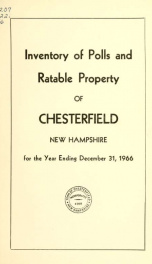 Annual report of Chesterfield, New Hampshire 1966_cover