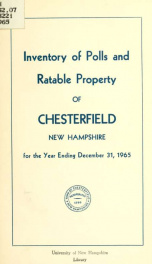 Annual report of Chesterfield, New Hampshire 1965_cover