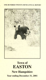 Annual report for the Town of Easton, New Hampshire 2001_cover