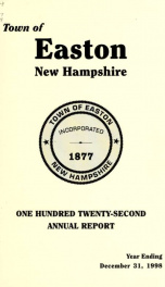 Annual report for the Town of Easton, New Hampshire 1998_cover