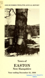 Annual report for the Town of Easton, New Hampshire 1988_cover