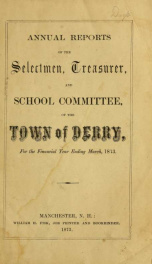Annual reports of the Town of Derry, New Hampshire 1873_cover