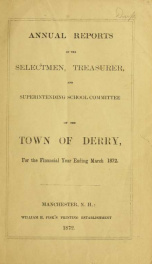 Annual reports of the Town of Derry, New Hampshire 1872_cover