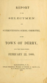 Annual reports of the Town of Derry, New Hampshire 1860_cover