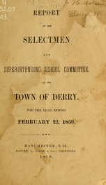 Annual reports of the Town of Derry, New Hampshire 1859_cover