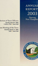 Annual report of the Town of Deering, New Hampshire 2003_cover