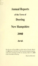 Annual report of the Town of Deering, New Hampshire 2000_cover