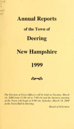 Annual report of the Town of Deering, New Hampshire 1999_cover