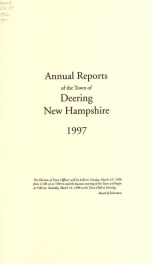 Annual report of the Town of Deering, New Hampshire 1997_cover