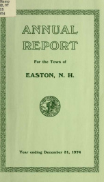 Annual report for the Town of Easton, New Hampshire 1974_cover