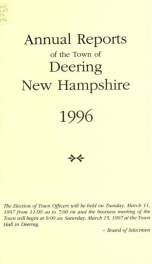 Annual report of the Town of Deering, New Hampshire 1996_cover