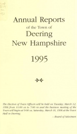 Annual report of the Town of Deering, New Hampshire 1995_cover