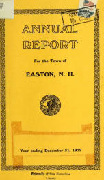 Annual report for the Town of Easton, New Hampshire 1972_cover