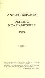 Annual report of the Town of Deering, New Hampshire 1993_cover