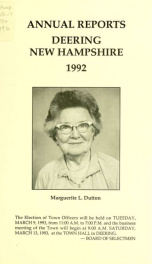 Annual report of the Town of Deering, New Hampshire 1992_cover