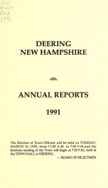 Annual report of the Town of Deering, New Hampshire 1991_cover