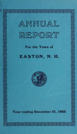 Annual report for the Town of Easton, New Hampshire 1963_cover