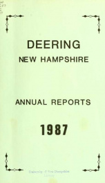 Annual report of the Town of Deering, New Hampshire 1987_cover