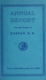 Annual report for the Town of Easton, New Hampshire 1958_cover