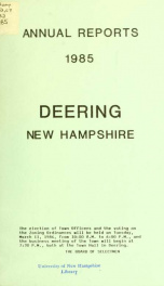 Annual report of the Town of Deering, New Hampshire 1985_cover