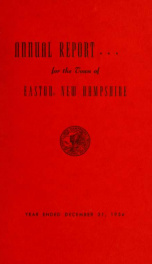 Annual report for the Town of Easton, New Hampshire 1954_cover