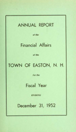 Annual report for the Town of Easton, New Hampshire 1952_cover