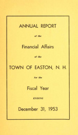 Annual report for the Town of Easton, New Hampshire 1953_cover