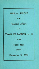 Annual report for the Town of Easton, New Hampshire 1951_cover